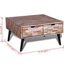 Couchtisch Mit 4 Schubladen Altholz Teak