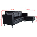 L-Förmiges Sofa 3-Sitzer Kunstleder