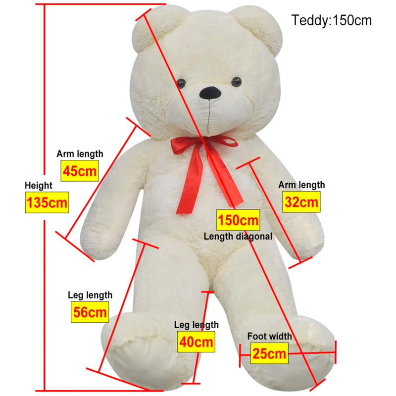 Weicher XXL-Plüsch-Teddybär Weiß 135 cm