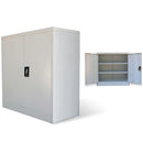 Aktenschrank Mit 2 Türen Grau 90 Cm Stahl