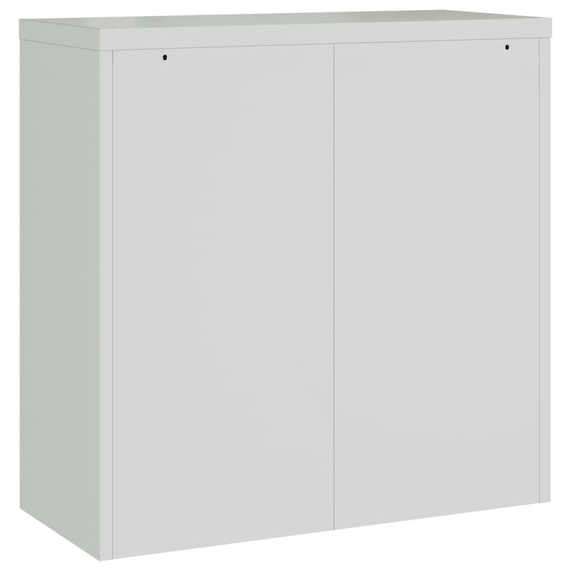 Aktenschrank mit 2 Türen Grau 90 cm Stahl