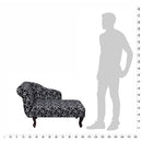 Chaiselongue Schwarz Und Weiß Stoff Dunkelgrau