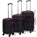 3-Tlg. Hartschalenkoffer-Set 45,5/55/66 Cm