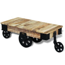 Couchtisch Mit Rollen Raues Mangoholz