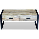 Couchtisch Mit 2 Schubladen Massivholz Mango 100X60X40 Cm