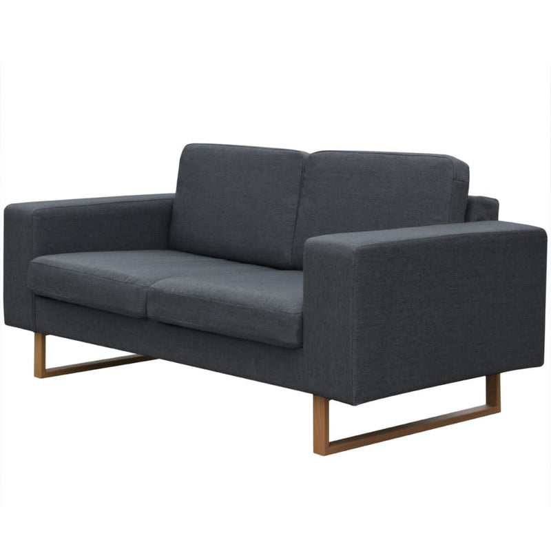 2-Sitzer und 3-Sitzer Sofa Set Dunkelgrau