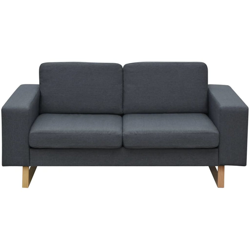 2-Sitzer und 3-Sitzer Sofa Set Dunkelgrau