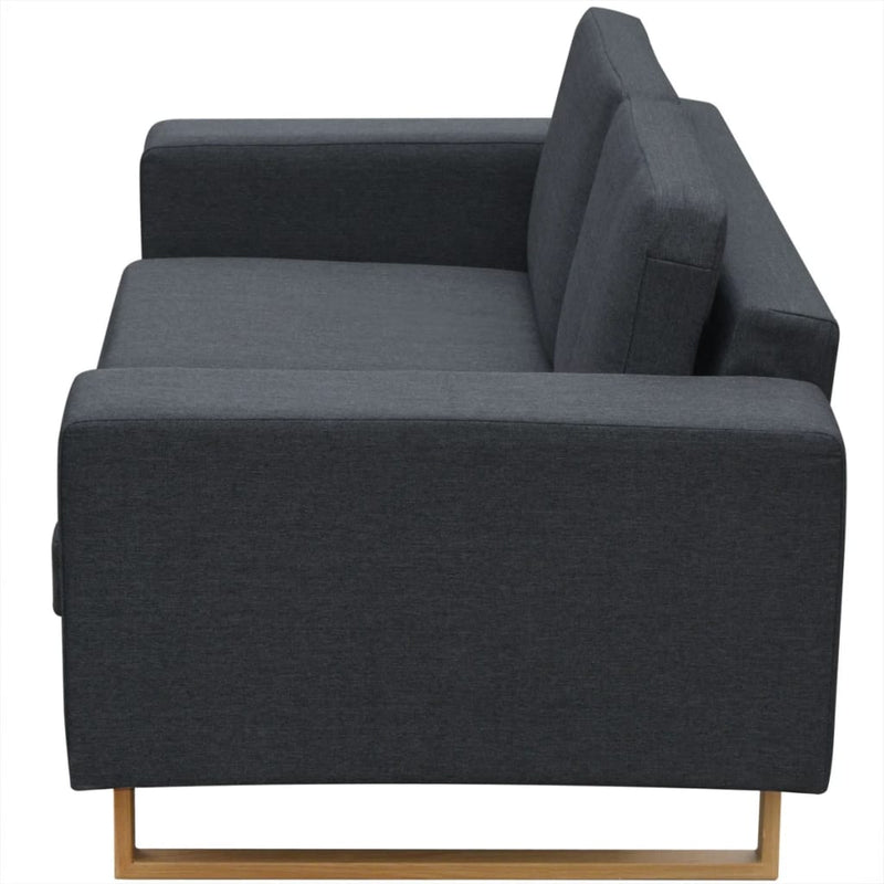 2-Sitzer und 3-Sitzer Sofa Set Dunkelgrau