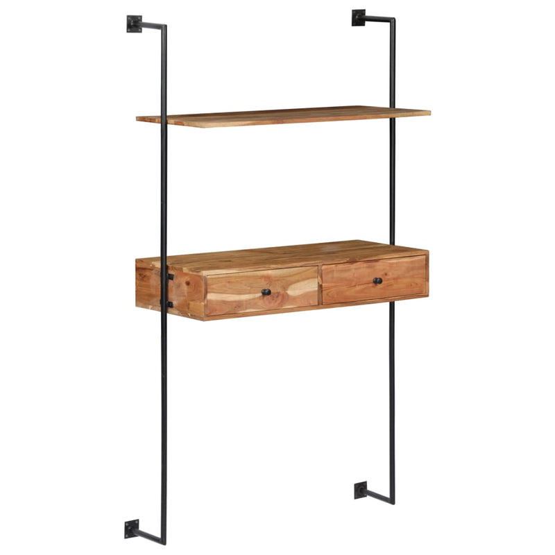 Wandschreibtisch 90x40x170 cm Massivholz Akazie