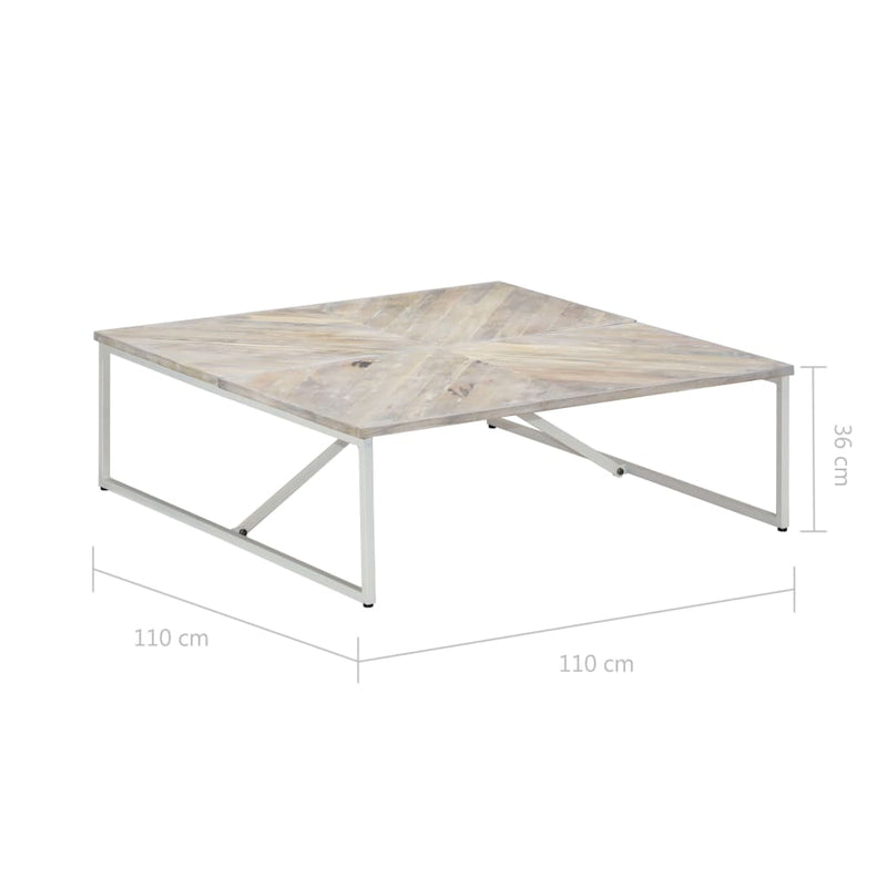 Couchtisch 110x110x36 cm Massivholz Mango