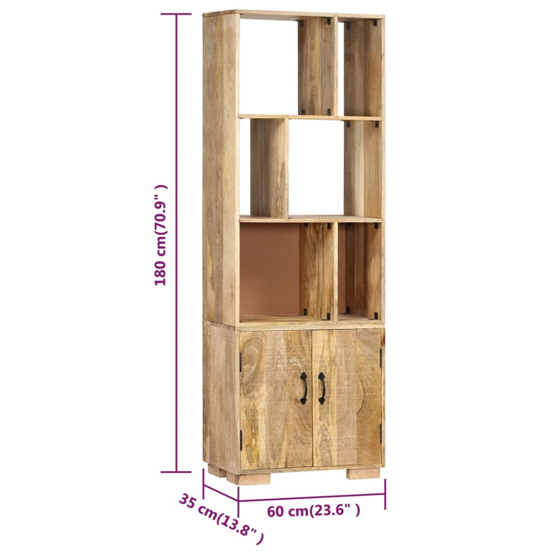 Bücherregal 60x35x180 cm Massivholz Mango