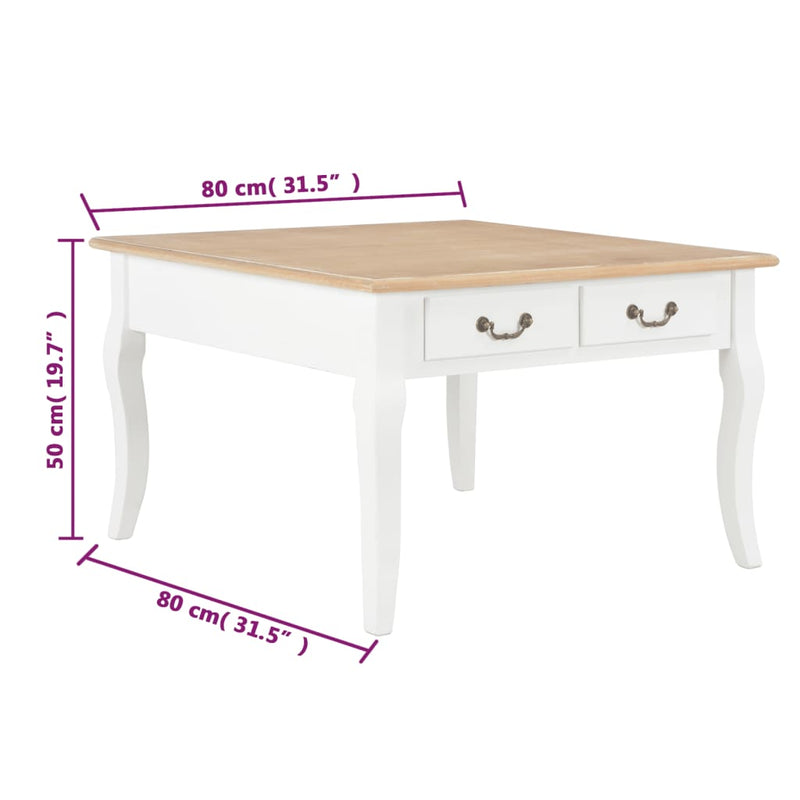 Couchtisch Weiß 80 x 80 x 50 cm Holz