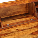 Schreibtisch 110 X 50 X 94 Cm Massivholz Und Stahl Grau