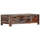 Couchtisch Grau 100X50X30 Cm Massivholz