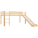Kinderhochbett-Rahmen Mit Rutsche & Leiter Kiefernholz 97X208Cm