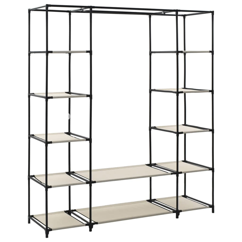 Stoffschrank Mit Fächern Kleiderstangen 150X45X176Cm