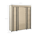 Stoffschrank Mit Fächern Kleiderstangen 150X45X176Cm