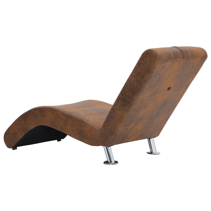 Chaiselongue Mit Kissen Wildleder-Optik