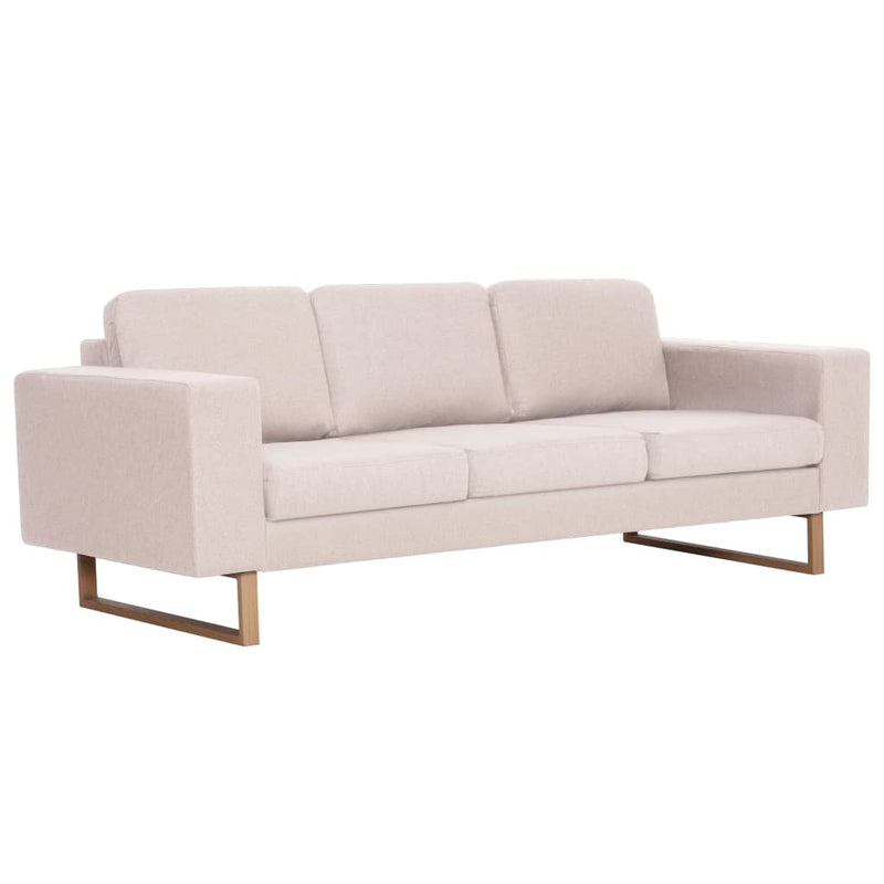 3-Sitzer-Sofa Stoff Cremeweiß