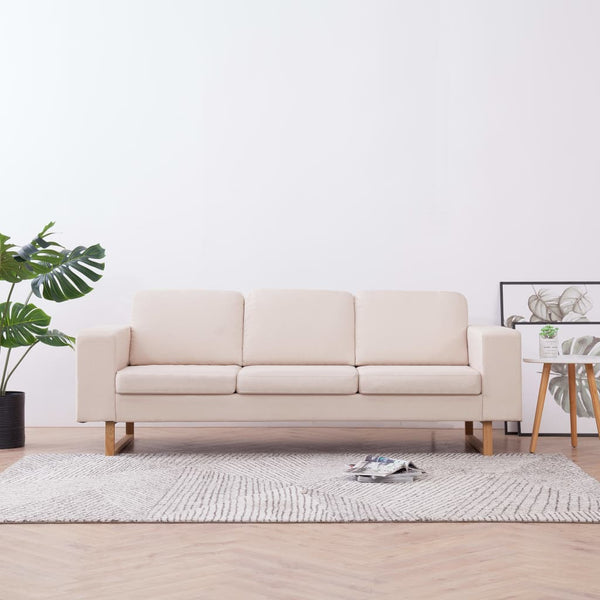 3-Sitzer-Sofa Stoff Cremeweiß