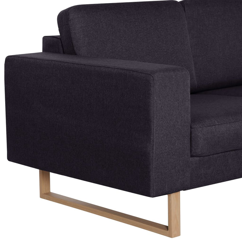 3-Sitzer-Sofa Stoff Schwarz