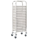 Tablettwagen Für 16 Tabletts 38X55X163 Cm Edelstahl Weiß