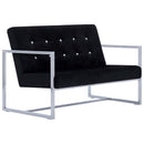 2-Sitzer-Sofa Mit Armlehnen Chrom Und Samt