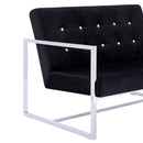 2-Sitzer-Sofa Mit Armlehnen Chrom Und Samt