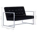 2-Sitzer-Sofa Mit Armlehnen Chrom Und Samt