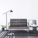 2-Sitzer-Sofa Mit Armlehnen Chrom Und Samt