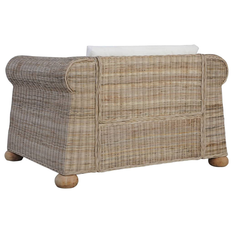 Sessel mit Kissen Natur Rattan