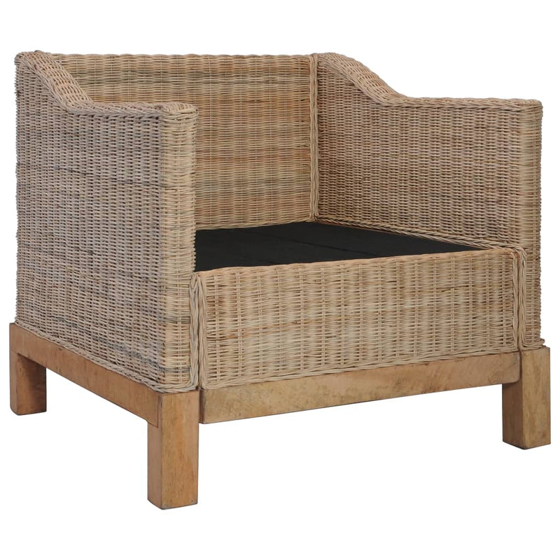 Sessel mit Auflagen Natur Rattan