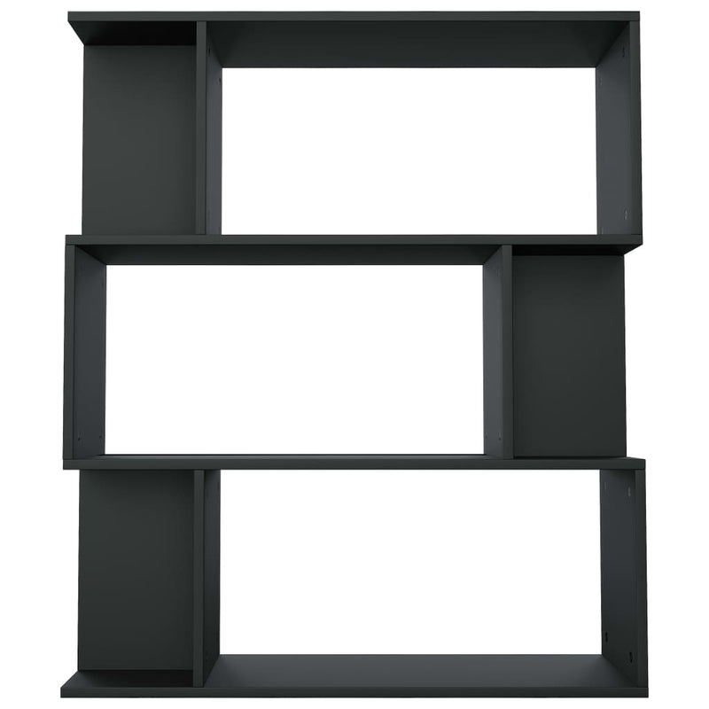 Bücherregal/Raumteiler Schwarz 80x24x96 cm Holzwerkstoff