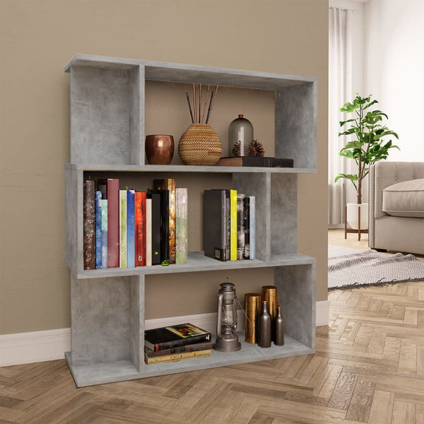 Bücherregal/Raumteiler Betongrau 80x24x96 cm Holzwerkstoff