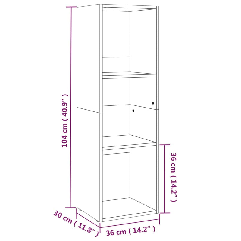 Bücherregal/TV-Schrank Sonoma Eiche 36x30x114 cm Holzwerkstoff