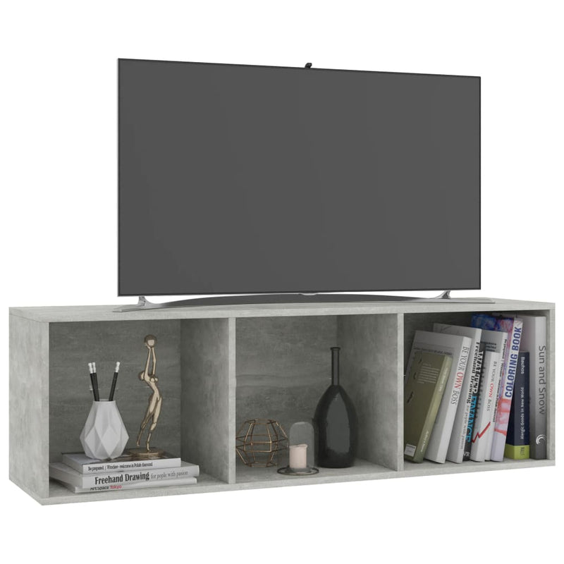 Bücherregal/TV-Schrank Betongrau 36x30x114 cm Holzwerkstoff