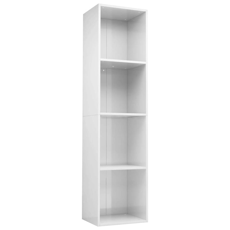 Bücherregal/TV-Schrank Hochglanz-Weiß 36x30x143cm Holzwerkstoff