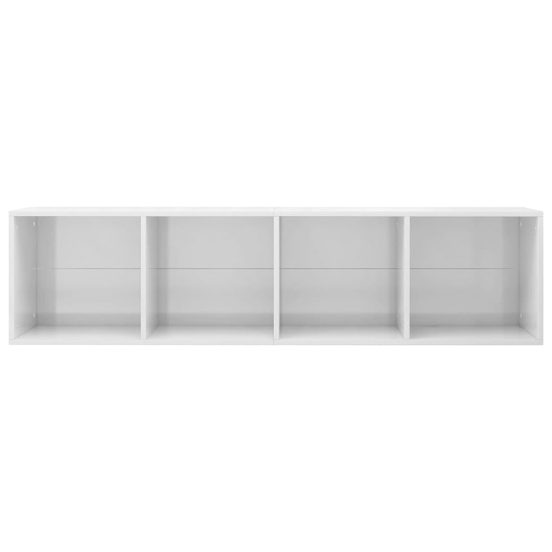 Bücherregal/TV-Schrank Hochglanz-Weiß 36x30x143cm Holzwerkstoff