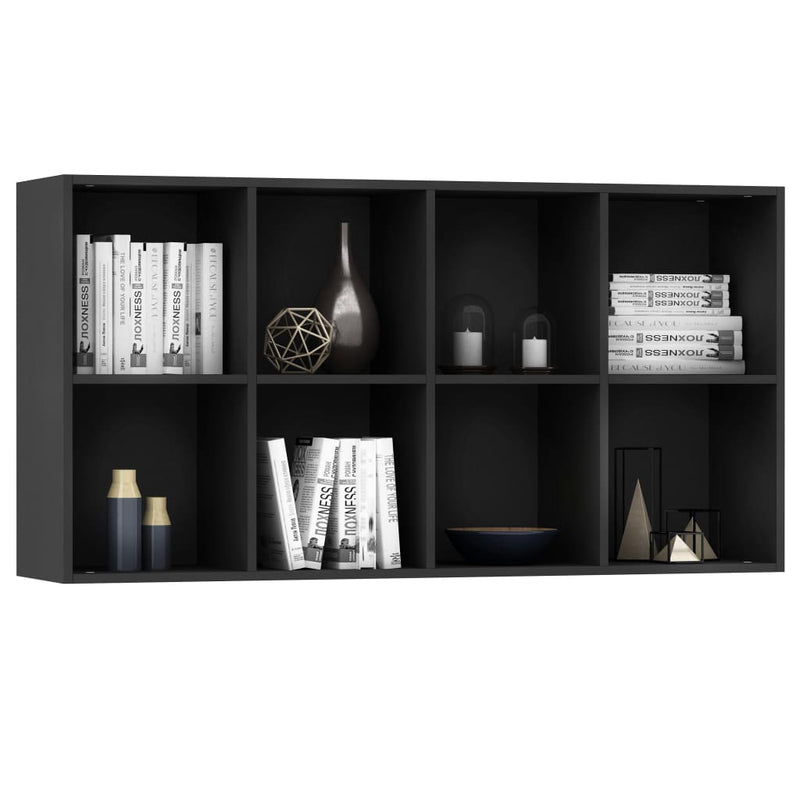 Bücherregal/Sideboard Schwarz 66×30×130 cm Holzwerkstoff