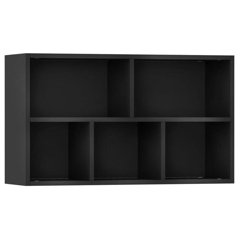 Bücherregal/Sideboard Schwarz 50x25x80 cm Holzwerkstoff