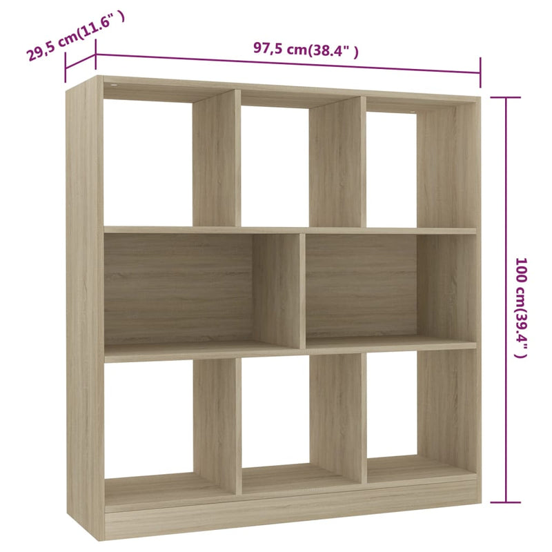 Bücherregal Sonoma-Eiche 97,5x29,5x100 cm Holzwerkstoff