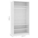 Kleiderschrank 100×50×200 Cm Holzwerkstoff Weiß