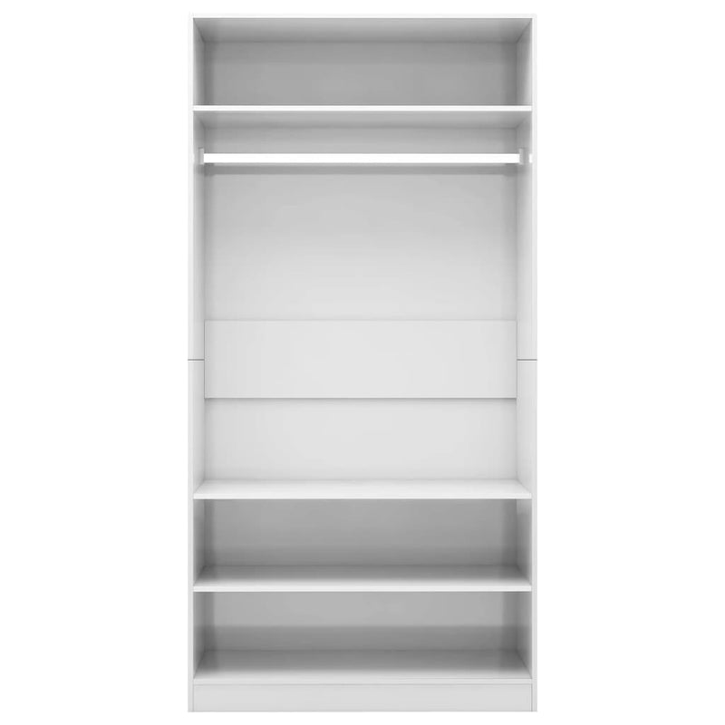 Kleiderschrank Holzwerkstoff Hochglanz-Weiß