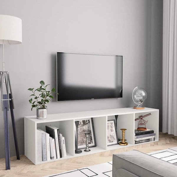 Bücherregal/TV-Schrank Weiß 143×30×36 cm