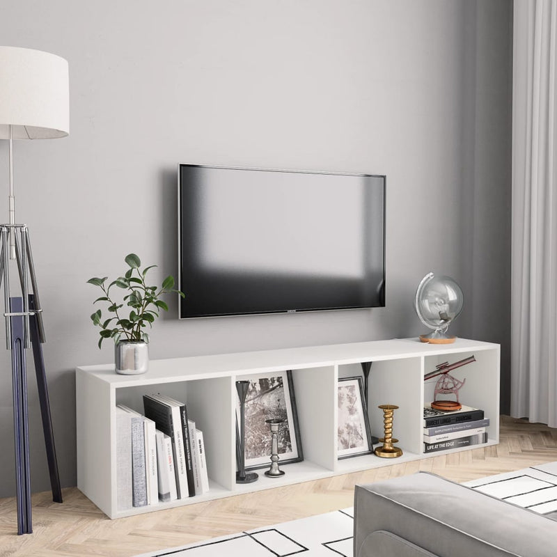 Bücherregal/TV-Schrank Weiß 143×30×36 cm