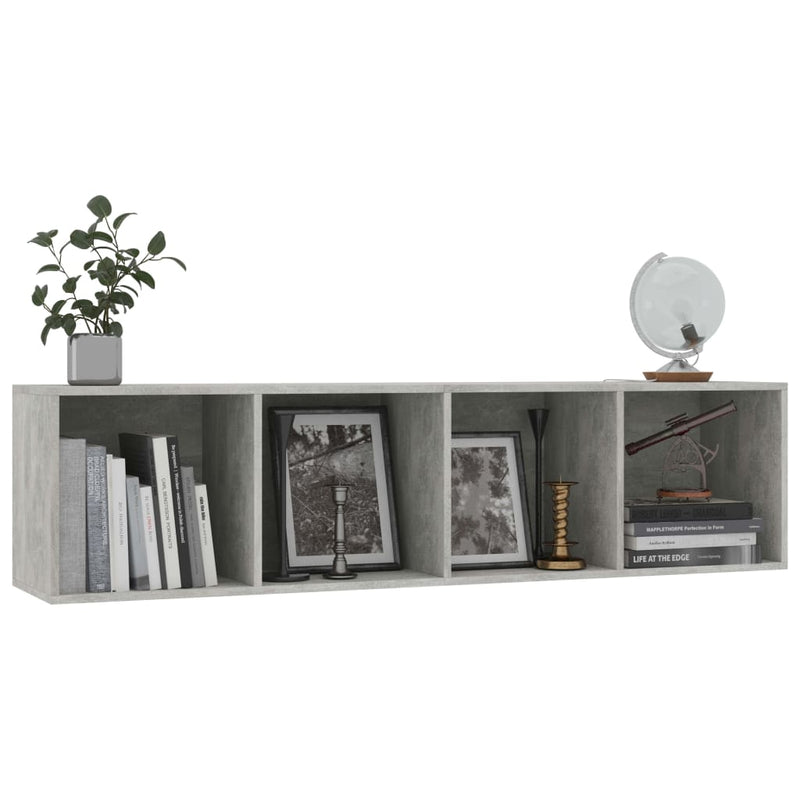 Bücherregal/TV-Schrank Betongrau 143×30×36 cm