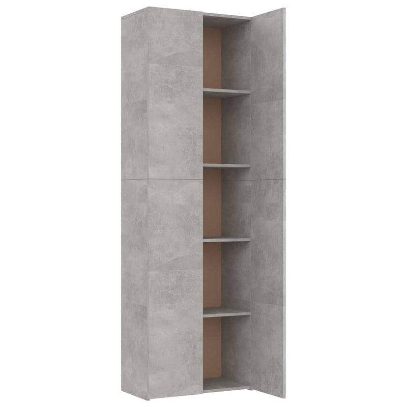 Büroschrank Betongrau 60x32x190 cm Holzwerkstoff