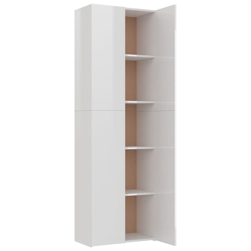 Büroschrank Hochglanz-Weiß 60x32x190 cm Holzwerkstoff