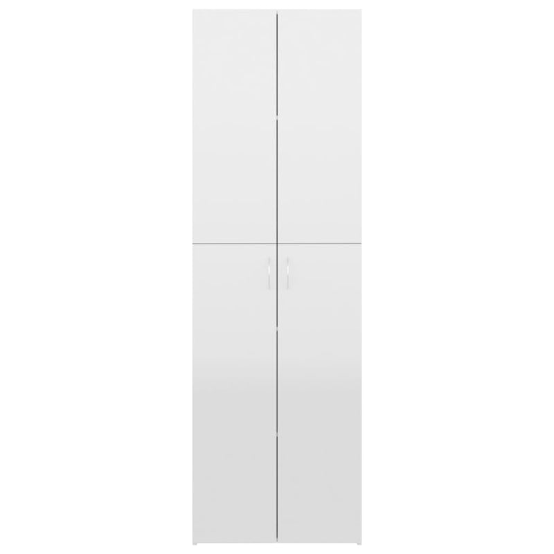 Büroschrank Hochglanz-Weiß 60x32x190 cm Holzwerkstoff