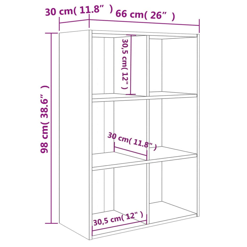 Bücherregal/Sideboard Schwarz 66x30x98 cm Holzwerkstoff